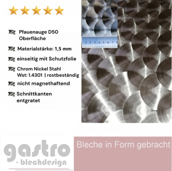Edelstahlblech Pfauenauge